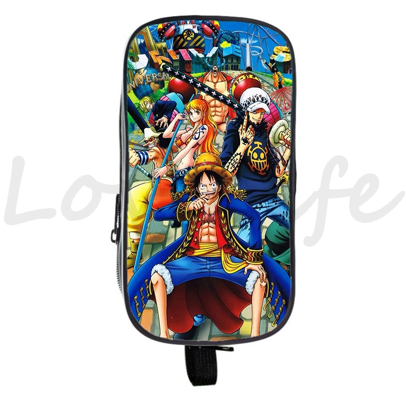 Anime ONE PIECE Double Layer Pencil Bag School Student Pencil Case One Piece Luffy Zoro Kids Stationery Storage Bag Boys Pen Box images - 6