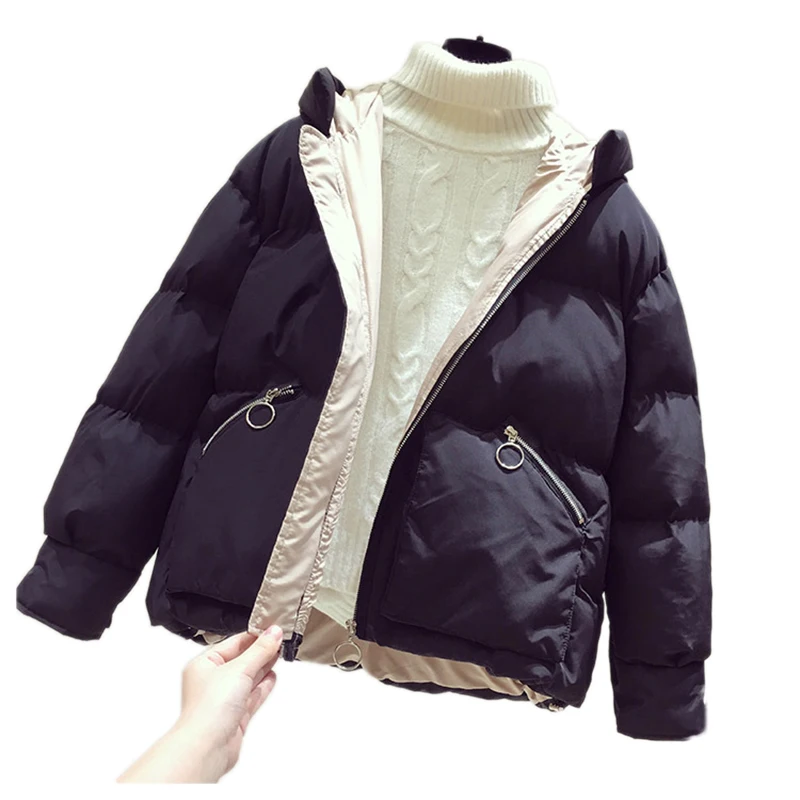 

Winter Coat Women 2020 New Hooded Fashion Solid Color Casual Cotton Parka Slim Ladies Soft Warm Jackets