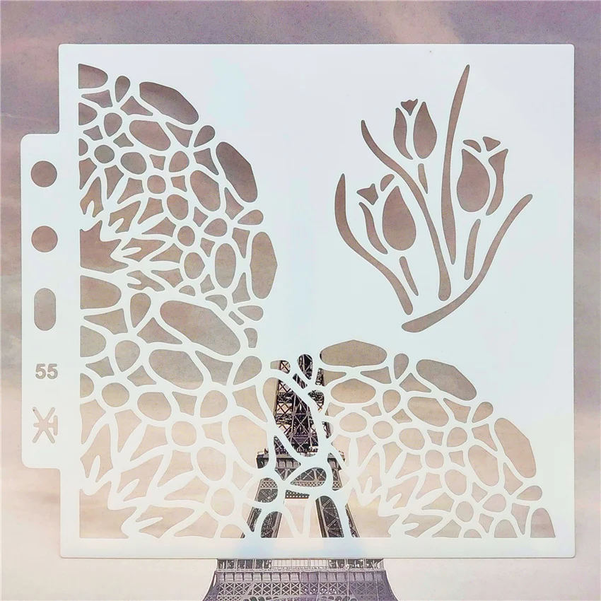 13x14 см клумбы Скрап Трафареты спрей Пластик пресс-форм щит форма для выпечки