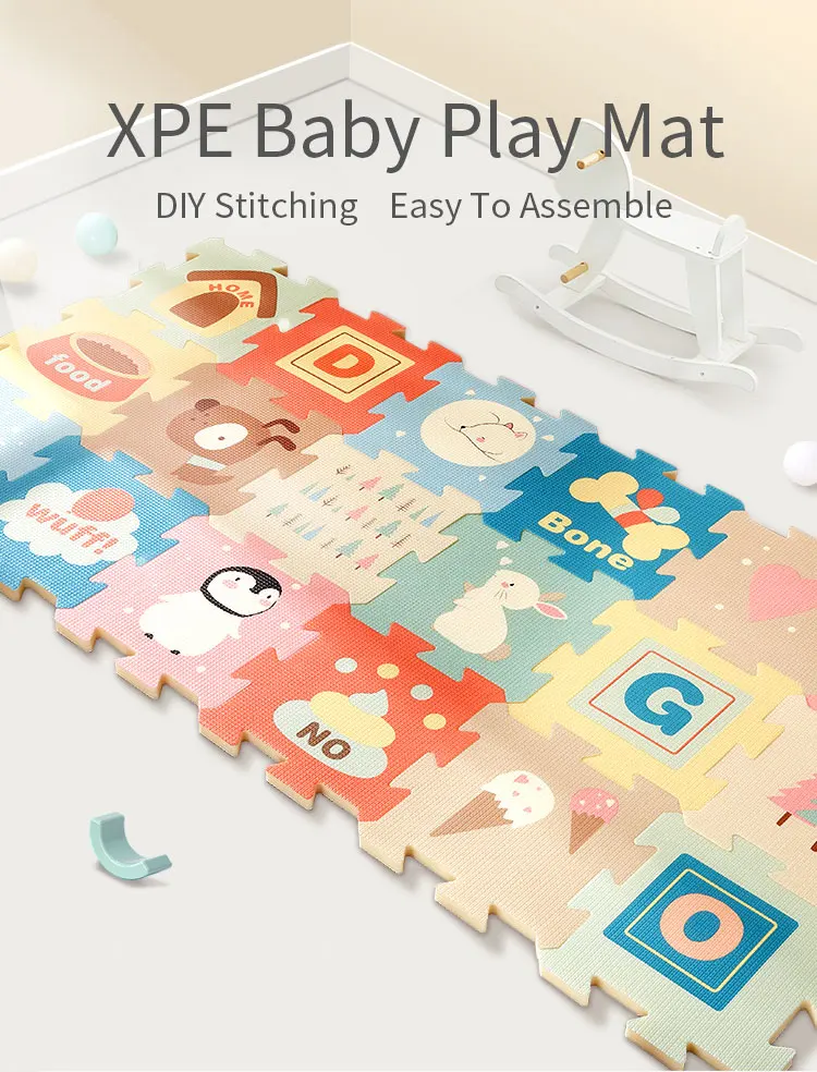 BabyGo 9 шт. детские головоломки игровой коврик XPE пены водонепроницаемый 82*82*2 см утолщенный детский ползающий коврик для гостиной активности напольный коврик