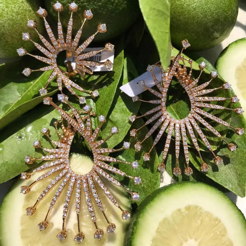 Missvikki трендовые большие серьги гвоздики из розового золота для невесты свадебные