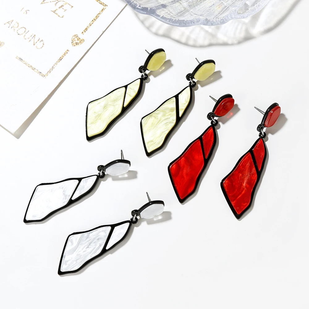 YAOLOGE Модные Акриловые Висячие серьги Элегантные женские свадебные вечерние