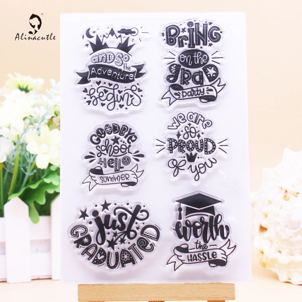 

Just Graduated CLEAR STAMPS Scrapbooking Handmade Card Album Paper Craft Rubber Transparent Silicon Stamp Alinacutle