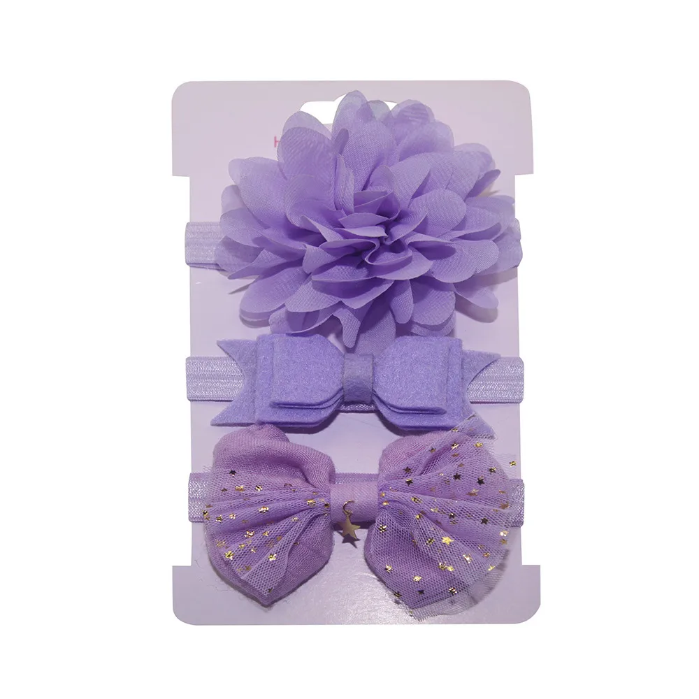 3 шт. детская эластичная повязка на голову в цветочек для волос девочек чалма бант