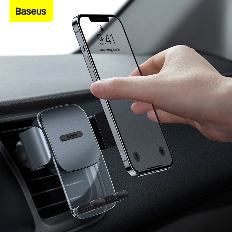 

Baseus Car Phone Holder Car Air Vent Outlet Mount Clamp For 4.6-6.7 inch Mobile Phone Support Car Accessories For iPhone Samsung