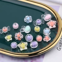 charms new 50pcslot transparent bead acrylic inner color star beads flowerrabbitroundcandy for craft diy jewelry making