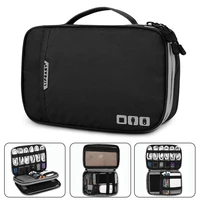 electronic accessories thicken cable organizer bag portable case for hard drives cables charge kindle ipad mini black