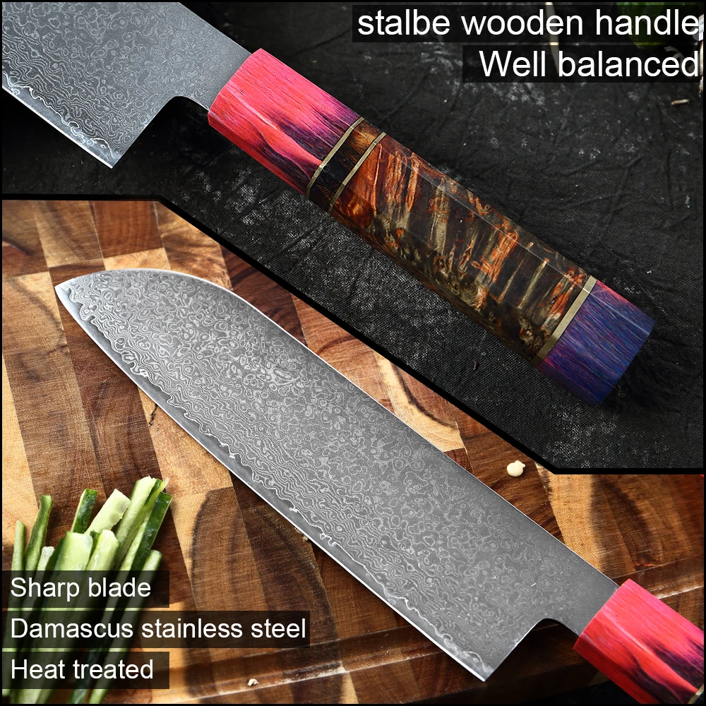 XITUO Kitchen Chef Knife High Quality VG10 Japanese Damascus Steel Octagonal Stable Wooden Handle Cleaver Cooking Tool | Дом и сад