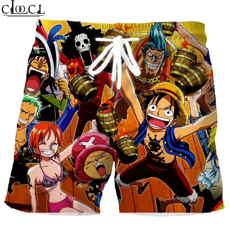 

CLOOCL Luffy Japanese Anime Shorts Plus Size Casual Beach Pants 3D Printing Pattern Mens Sports Summer Fashion wild