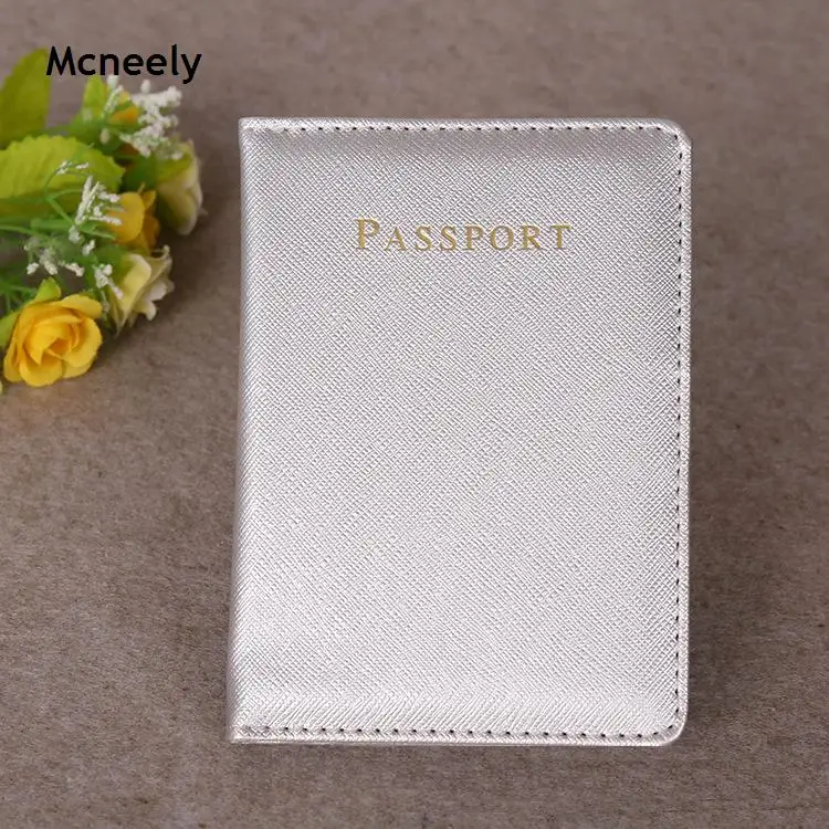 Silver Mcneely твердая многофункциональная Мягкая обложка для паспорта из искусственной кожи унисекс для путешествий Обложка для документов для паспорта все страны - Цвет: Silver