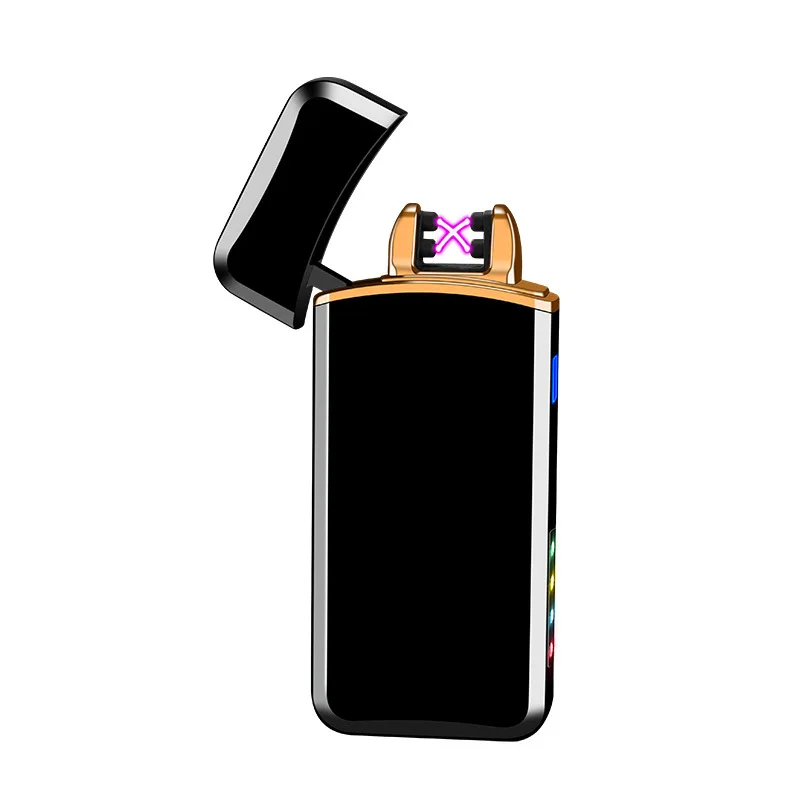 Светодиодная Электронная зажигалка с двойной дугой ветрозащитная беспламенная