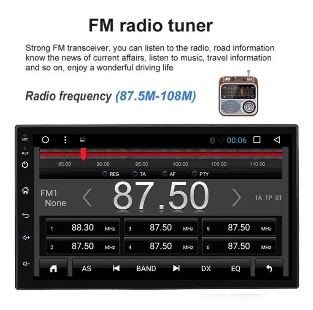 Автомагнитола 2DIN на Android 9 1 с 7 дюймовым сенсорным экраном GPS навигацией ОЗУ 2 Гб