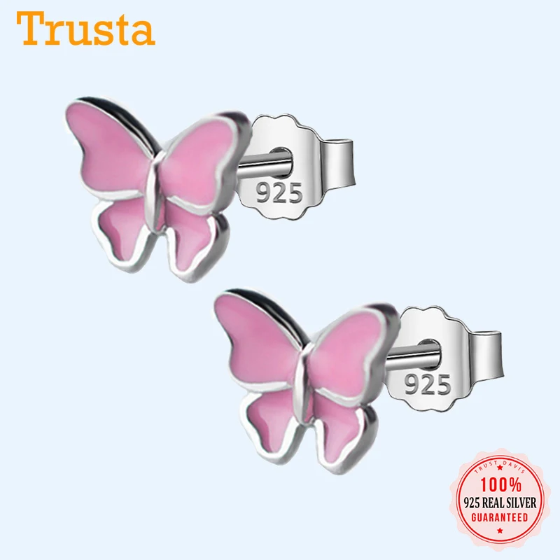 Женские серьги-гвоздики из серебра 925 пробы с бабочкой | Украшения и аксессуары