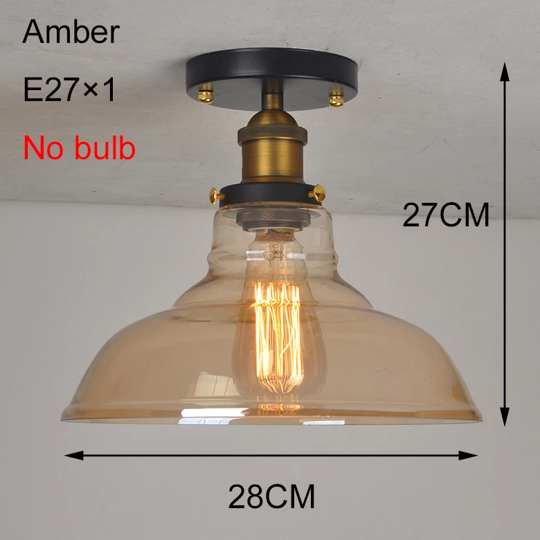 

Industrial Glass Ceiling Lamp Vintage Ceiling Lights Retro Loft Dining Room Cloakroom Balcony Hallway Porch Light E27 Led Lights