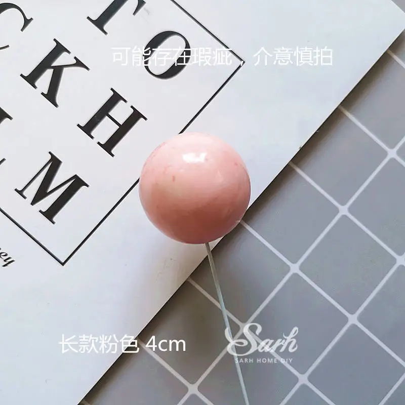 5pc 4cm pink ball Галстук-бабочка декоративные ежики с днем рождения колесо обозрения Eat Me Топпер для торта для свадебной вечеринки принадлежности для выпечки Шары Любовь Подарки - Цвет: 5pc 4cm pink ball