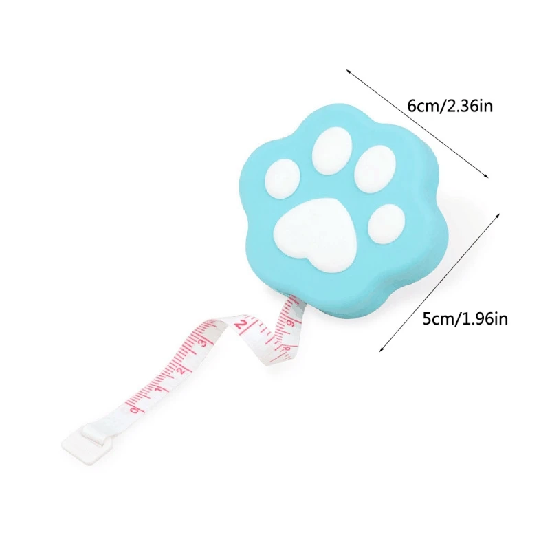 

2021 New Cute Cartoon Cat Paw-shaped Body Tape Measure with Pin Lock for Body Measurement