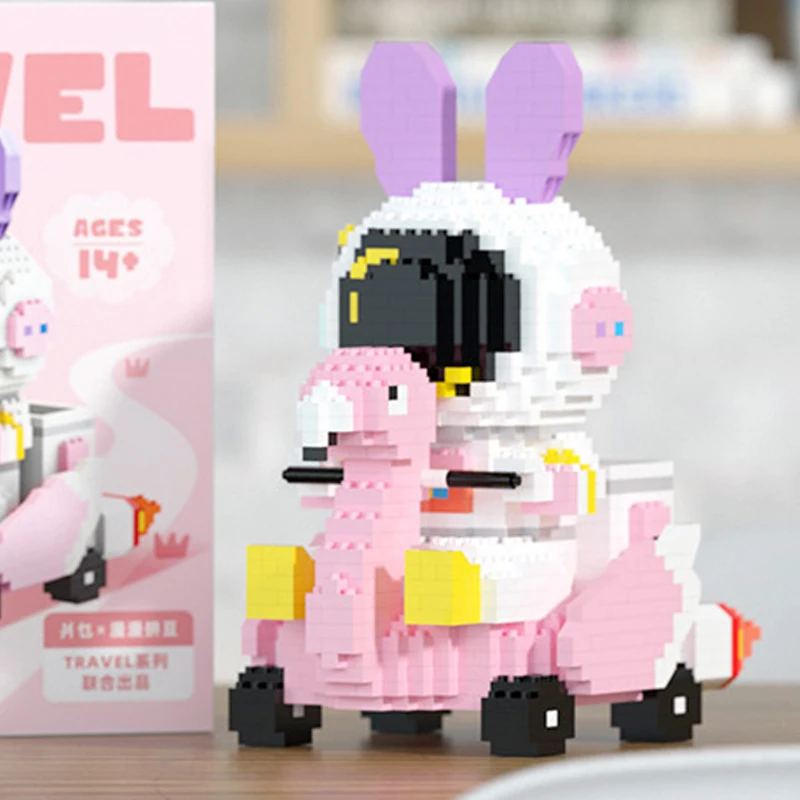 

HC 6003 Space Rabbit Astronaut Swan Bird Swing Car Animal Model DIY Mini Diamond Blocks Bricks Building Toy for Children no Box