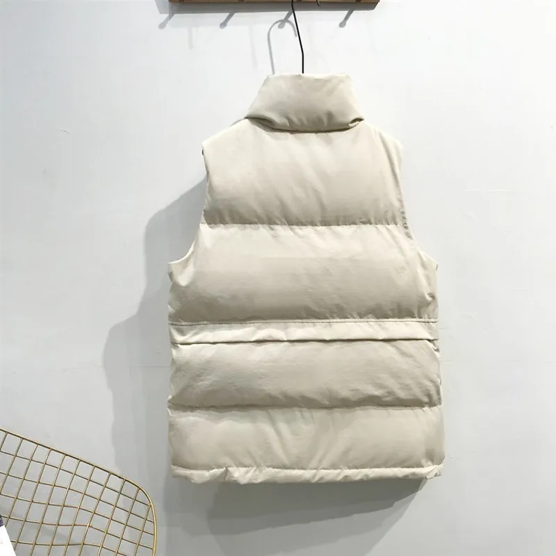 

New 2019 autumn and winter women cotton vest white duck down soft warm waistcoat plus size female outwear brand vest coat