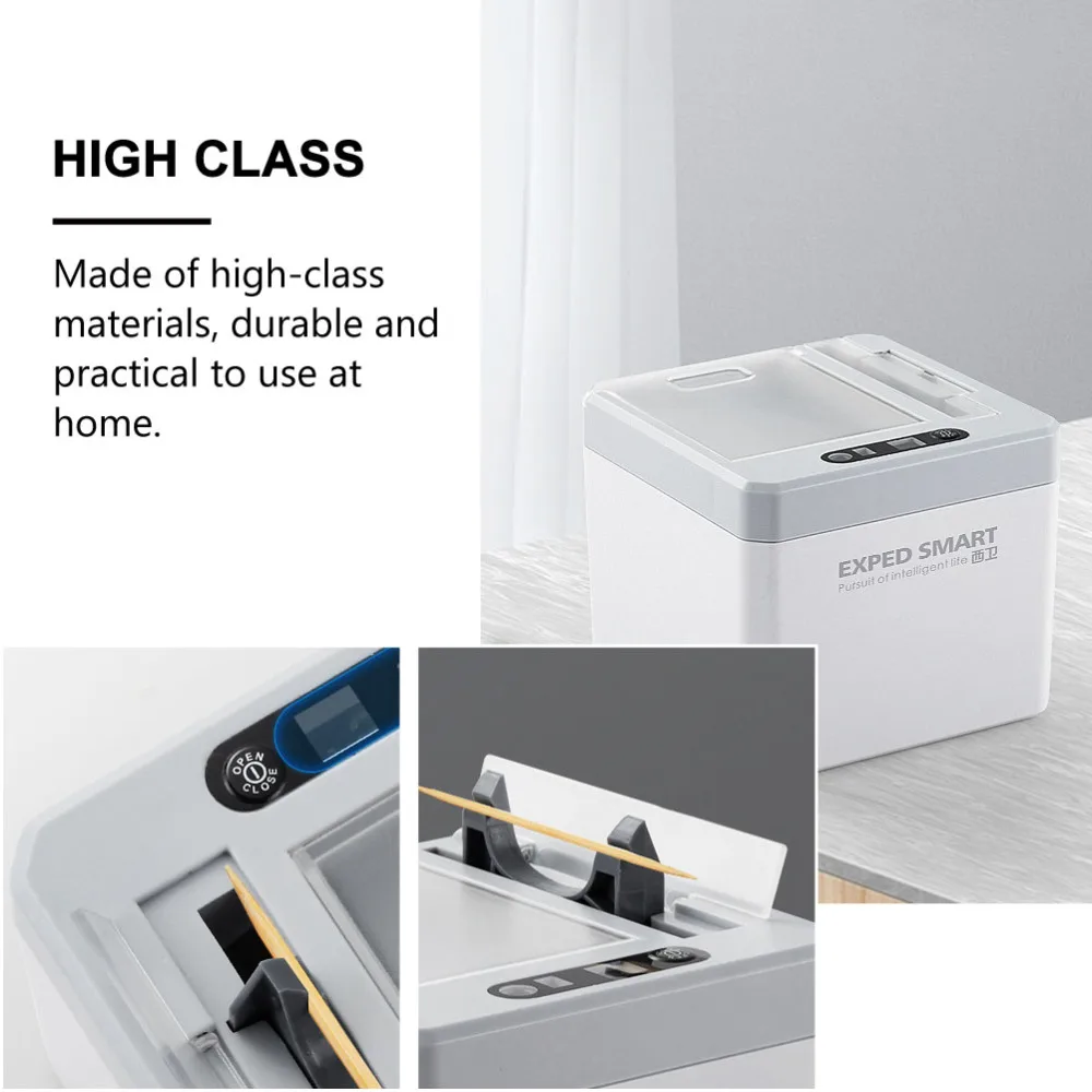 

1Pc Intelligent Toothpick Box Infrared Sensor Toothpick Storage Holder (Grey)