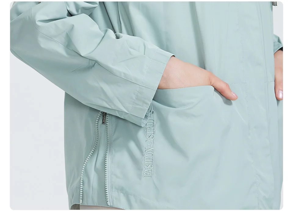 Trench Coat spring autumn coat women Hooded Solid color short coat trench big coat for women High Quality new style AS-9045