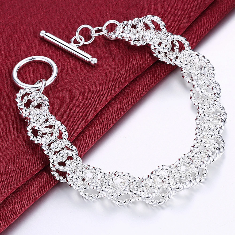 

New Fashion 925 Sterling Silver Charm Bracelet Fine Jewelry Silver For Women Gift Party