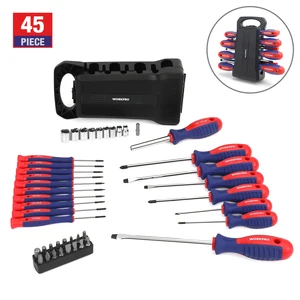 Отвертки WORKPRO 45 шт., точные шлицевые отвертки с крестообразным основанием для сотовых телефонов и электроники