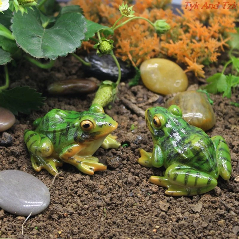 

Resin Frog Ornaments Garden Decoration Ornaments Accessories Resin Crafts Gardening Bonsai Decor Mini Animal Sculpture