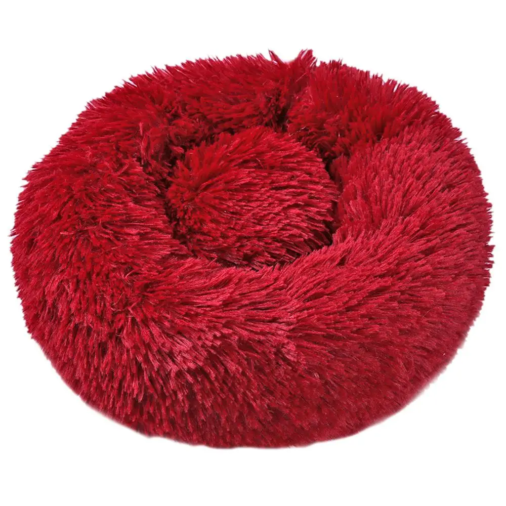 Wine Red Мягкая кровать для собаки моющаяся длинная плюшевая собачья Конура для кошки домашние коврики диван для собаки чихуахуа собачья корзина теплая кровать для питомца - Цвет: Wine Red
