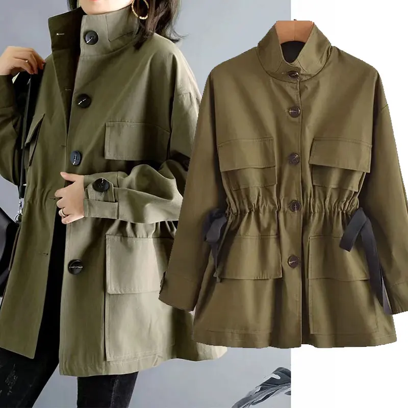 

Nlzgmsj Za Women 2021 Fashion Autumn Winter Women Jacket Coat Female Pocket Button Up High Street Jacket Women Outerwear 202106