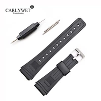 carlywet 20mm black replacement silicone rubber straight end watch band strap loop for seiko rolex omega breilting iwc