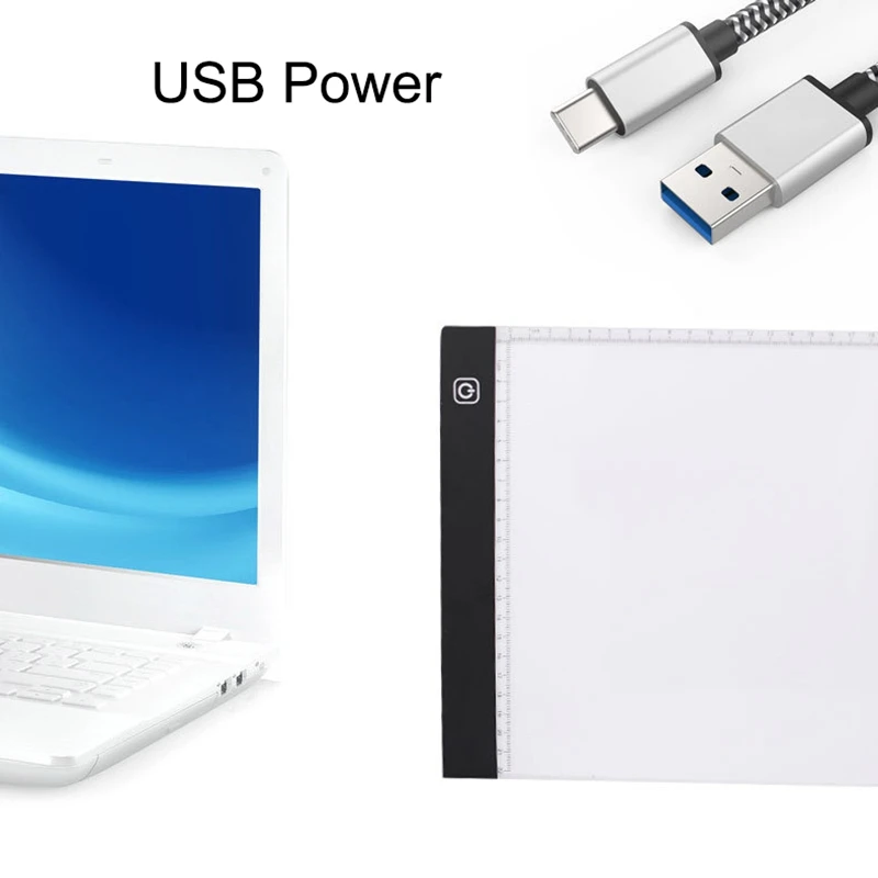 A3 Dimmable светодиодный блокнот для рисования с чехлом USB светильник питания стол