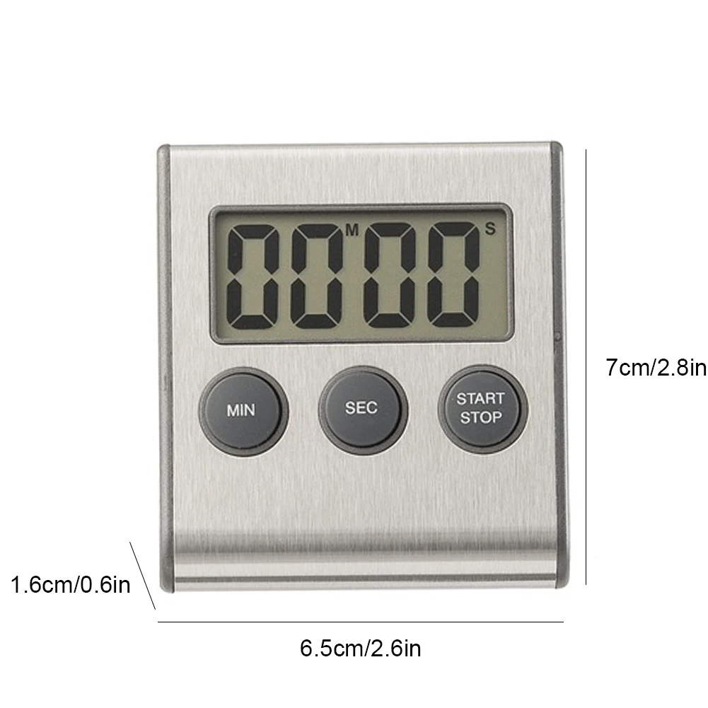 

Cooking Timer Magnetic Countdown Timer LCD Digital Screen Kitchen Timer Square Cooking Count Up Countdown Alarm Magnet Clock