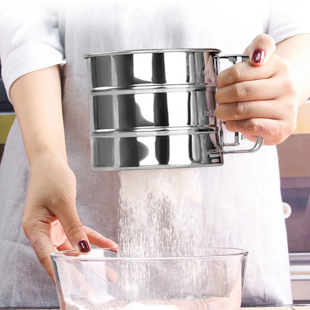

1PC Sieve Cup Manual Flour Sieve Cup Powder Mesh Knife Cake Baking Tools for Cakes Decorating Pastry Tools Bakeware
