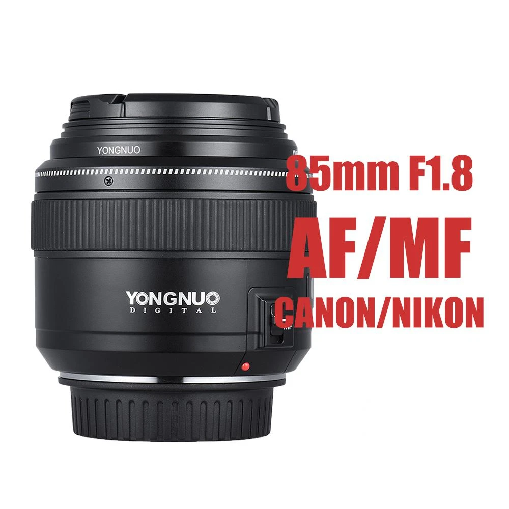 Объектив YONGNUO 85 мм F1.8 Prime AF/MF Средний телеобъектив с полной рамкой для Canon Nikon DSLR