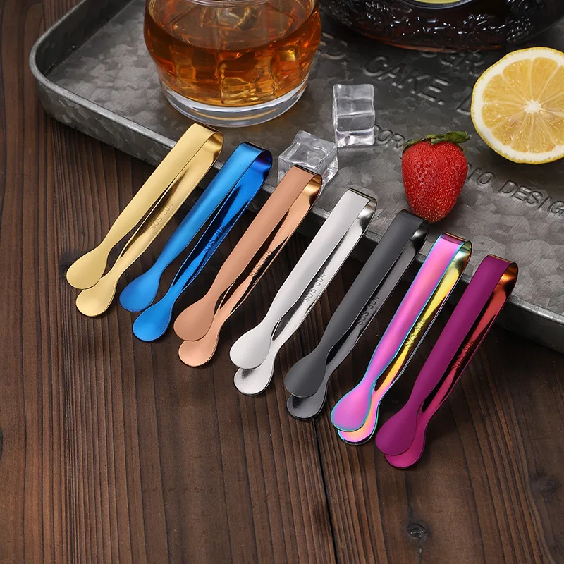 

Multicolor Stainless Steel Clip Ice Tong Bread Food BBQ Clip Barbecue Clip Cube Sugar Ice Tongs Tool Bar Kitchen Utensils