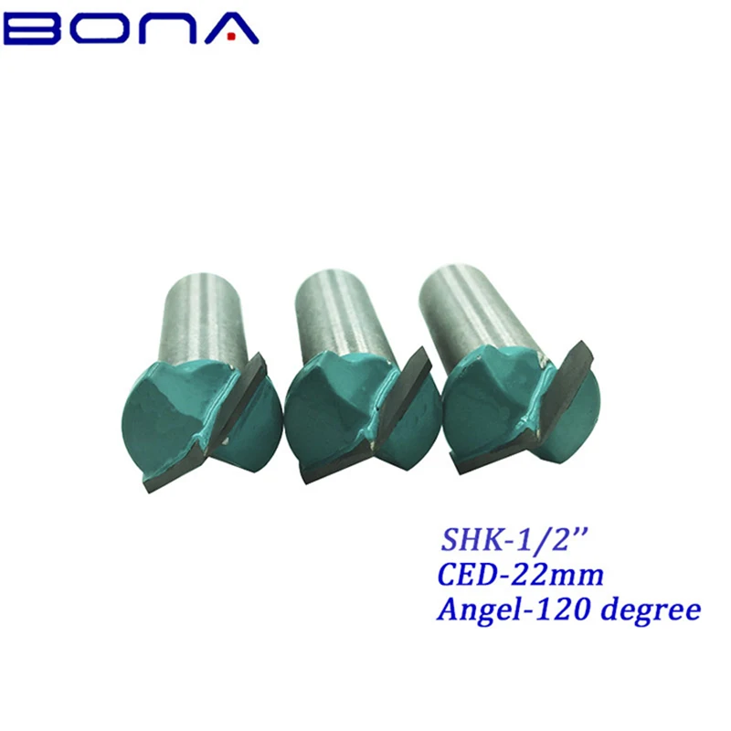 

3 pcs/ lot Shank 1/2 CED 22mm angel 120 degree "V"-type 3D woodworking cutter cnc router bits cutting for wood tools