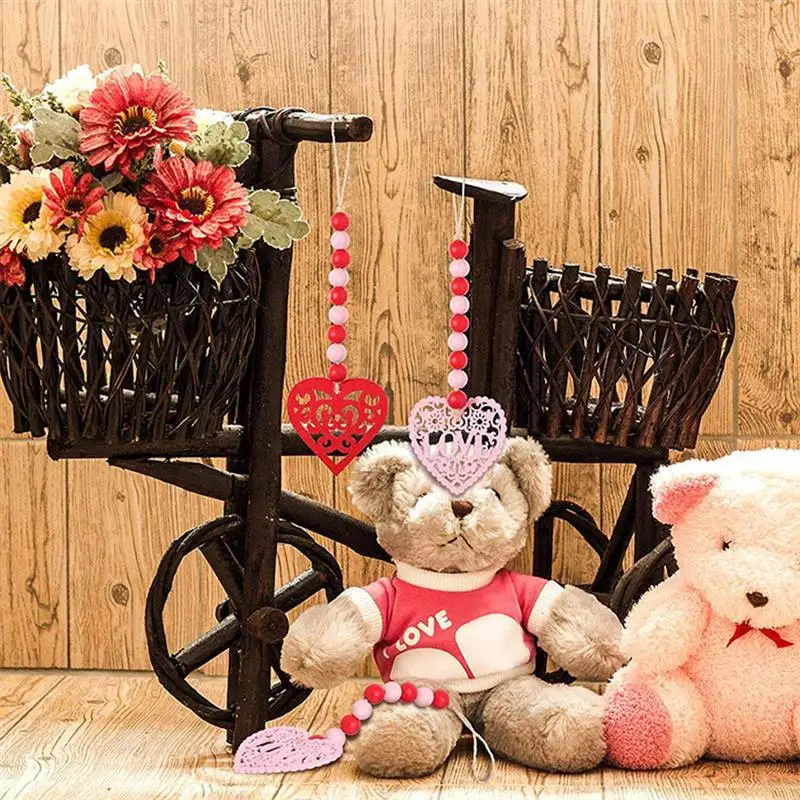 

Valentine's Day Wooden Bead Decoration Holiday Decorations Valentine's Day Valentine's Day Wedding Anniversary Decoration