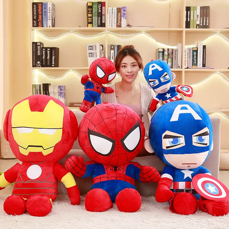 

Disney Plush Toys Spider Man Captain America The Avengers Stuffed Dolls Pillow Animation Figure Kid Children Plushies Gift
