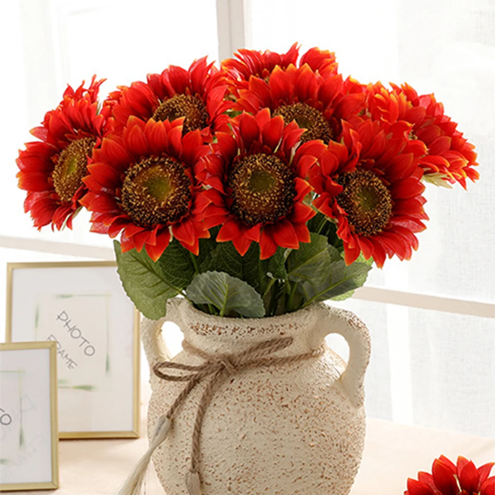 1 шт искусственный подсолнух домашний сад забор украшения парка яркие поддельные