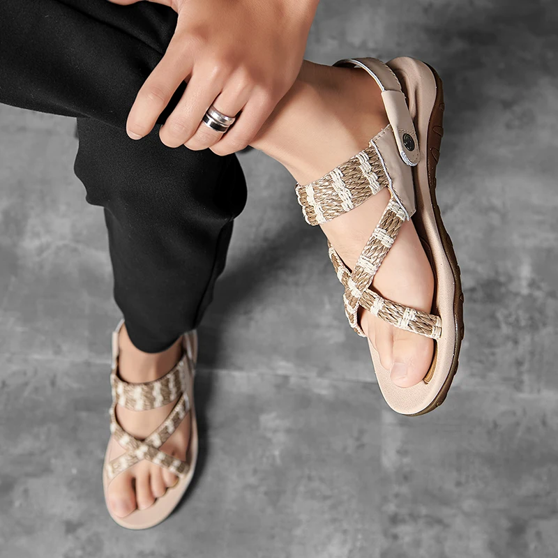 

hombre 39 rubber slippers lightweight mens gladiator praia shoes hollow sandal on sandalhas masculina roman male in piel s shoe