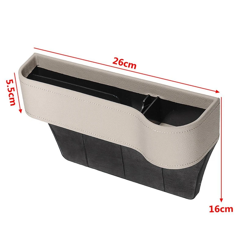 

Universal Pair Left/Right Passenger Driver Side Car Seat Gap Storage Box for Pocket Organizer Phone Holders Black/Beige/Red
