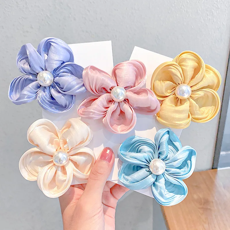

Women Girls Cute Solid Color Chiffon Hairpins Sweet Headband Lovely Hair Clips Barrettes Fashion Hair Accessories