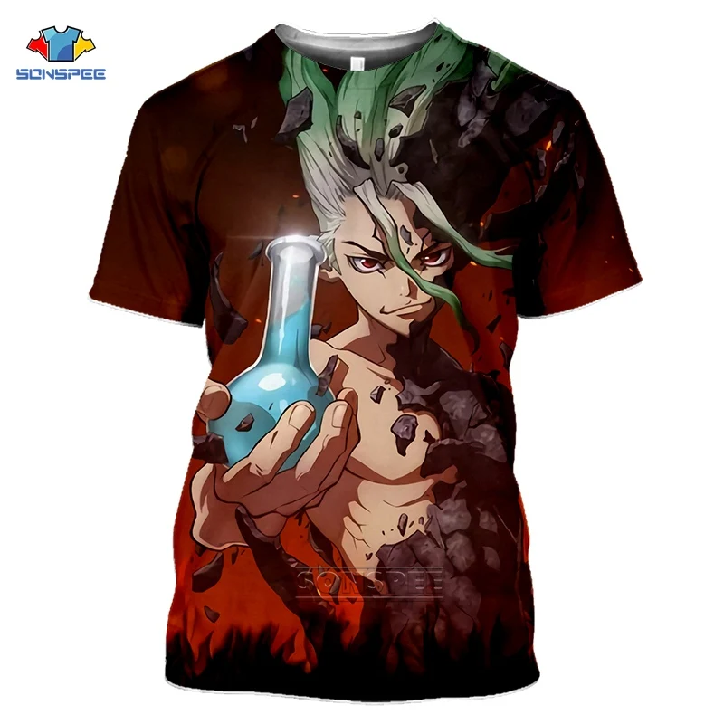 SONSPEE Летняя мужская женская толстовка Kohaku Yaoi 3D принт аниме Dr STONE футболка с