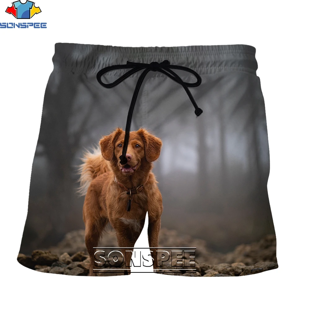 

SONSPEE Fashionable Hot-selling Cute Funny Animal Pattern Dog 3D Printing Men's Shorts Summer Personality Casual Street Clothing