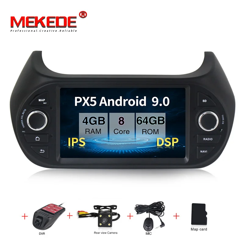 MEKEDE Android 9,0 7 дюймов ips DSP Автомобильный мультимедийный dvd-плеер для FIAT/Fiorino/Qubo/Citroen/Nemo/peugeot/Bipper gps навигация - Цвет: 4G RAM 64G ROM