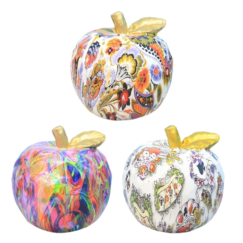 

Colorful Fruit Figurines Artwork Resin Abstract Graffiti Statue Desktop Decor