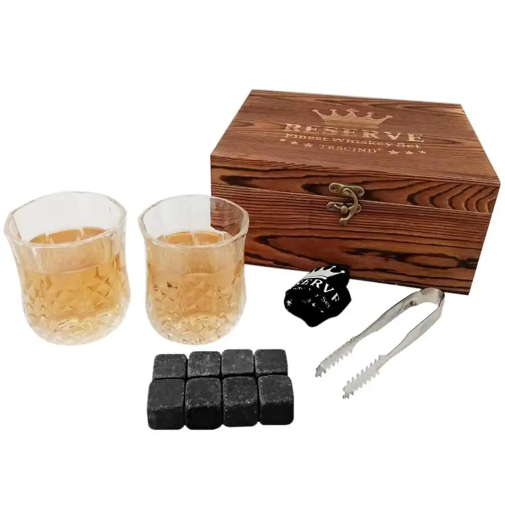 

12pcs/Set Whiskey Stones Gift Set Quick-freezing Ice Block Whiskey Glass Marble Ice Block Stone Island Father Boyfriend Present