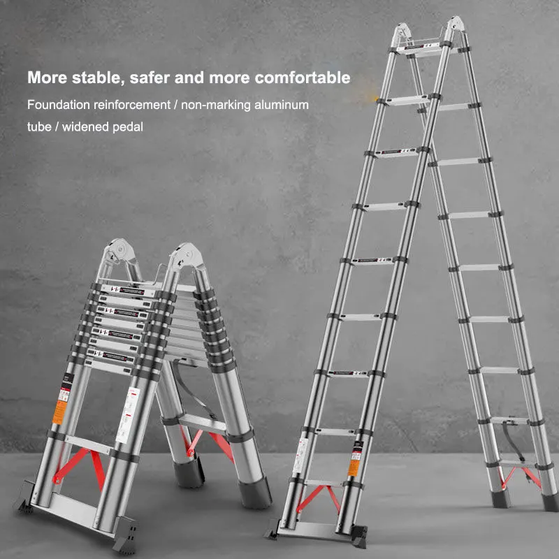 Telescopic Ladder on the Second Floor Aluminum Folding Stairs Attic Retractable Escamoteable  Free Shipping Arrows 3M 150kg
