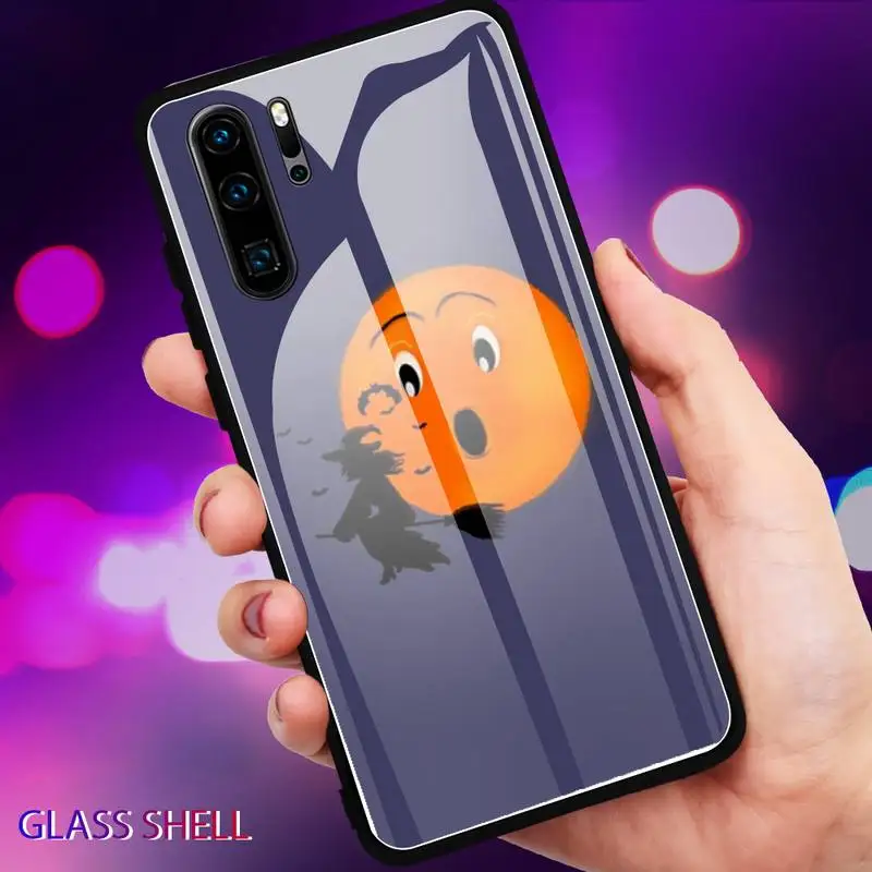 

Happy Halloween Phone Case For Huawei P9 10Plus 20PRO P30 Lite Back Cover Tempered Glass Cases For NOVA 3E Series