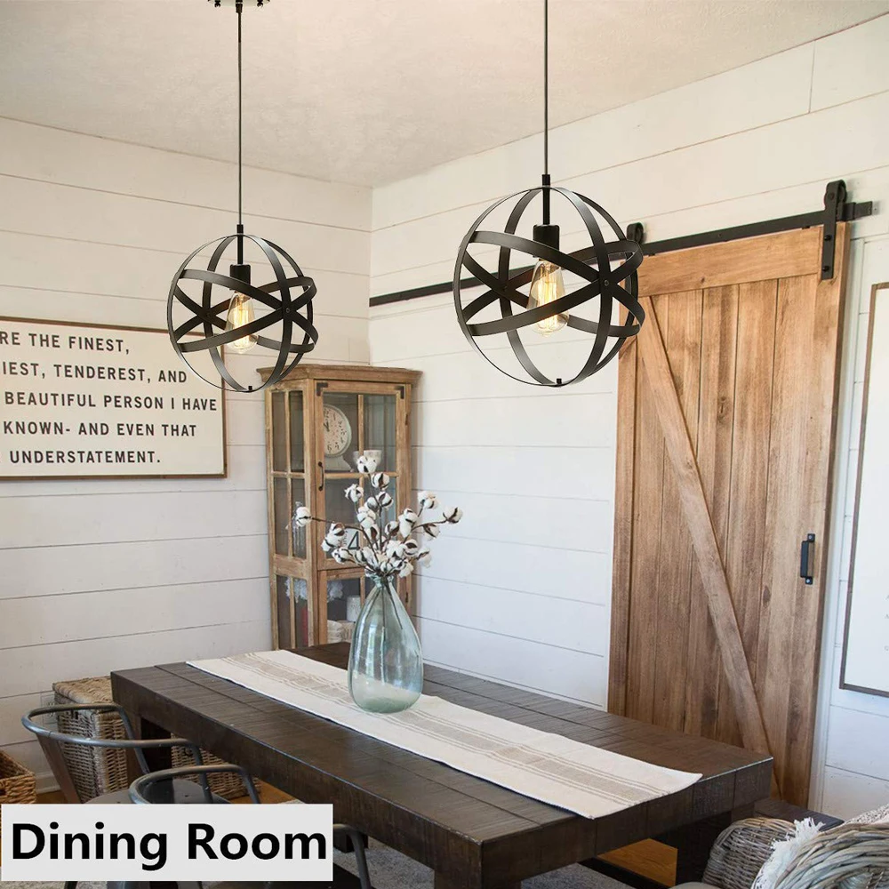 Vintage Hanging Spherical Metal Pendant Light Fixture for Kitchen Dining Room Entryway Foyer Table Hallway | Лампы и освещение